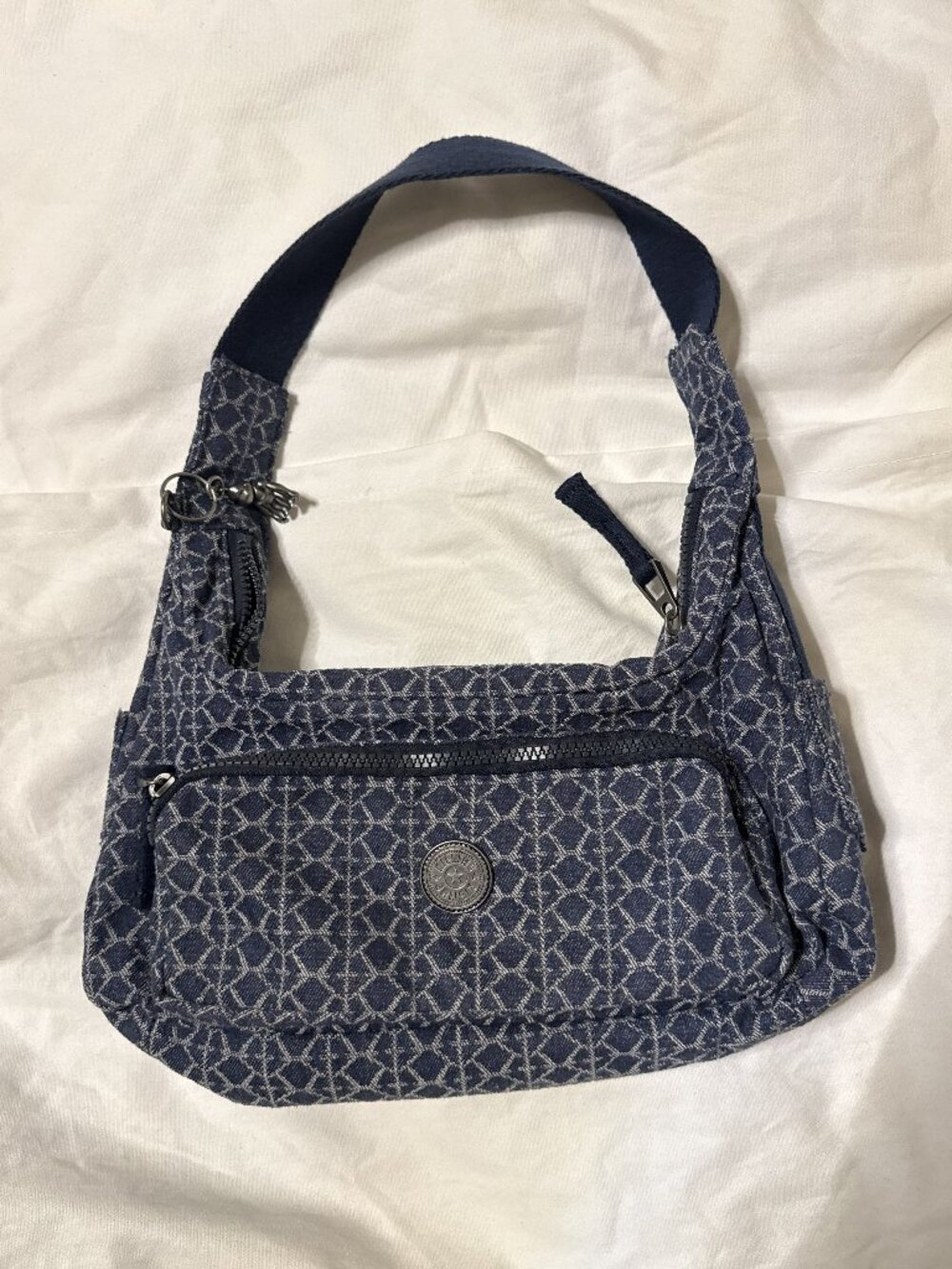 Kipling Karis Small Printed Denim Shoulder Bag